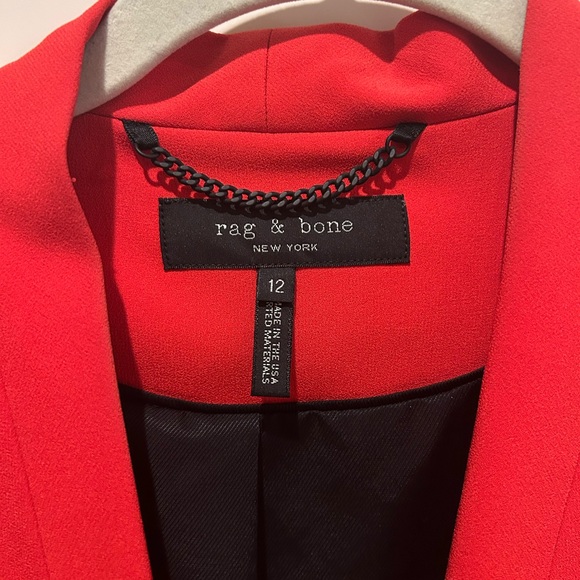 NWOT Rag & Bone Bowman single button red blazer - Picture 3 of 5